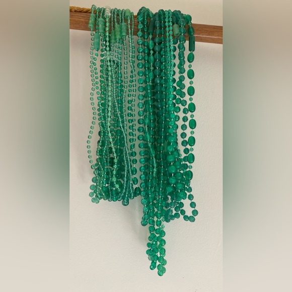 Other - Vintage Mardi Gras Throw Beads Green Lot of 24
